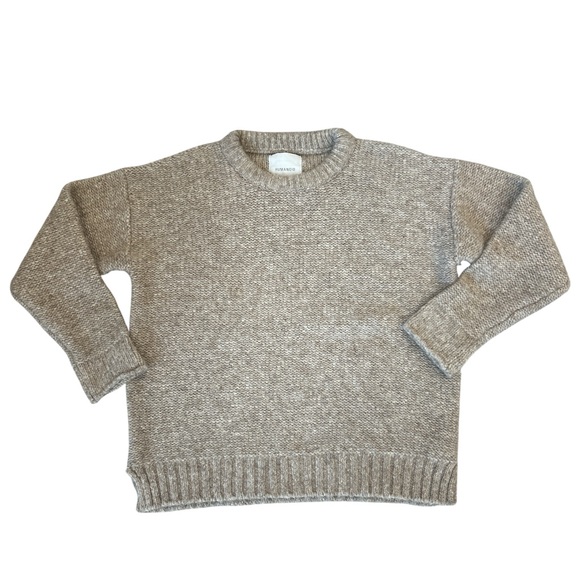 Cozy Women's Size M Alpaca Beige Crew Neck Sweater - Picture 1 of 4